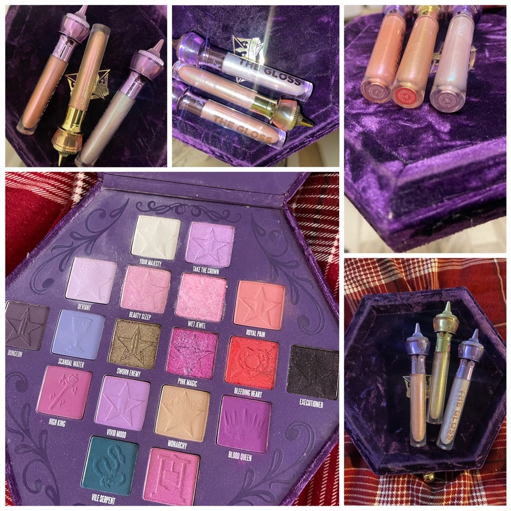 Jeffree Star Blood palette, 3 glosses and one highlighter lavender snow